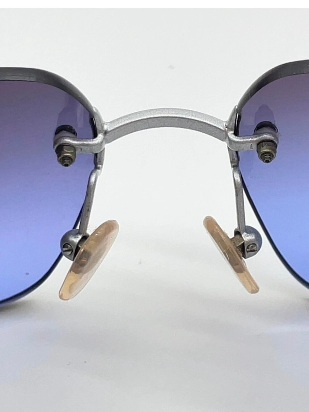 CHANEL Y2K Rimless Blue Gradient Rhinestone CC Mark Sunglasses Wbox - Picture 13 of 16
